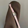 Wholesale Women's Casual Small Square Halfleather And Super Fiber Strap Watch With Roman Dial And Pointer Display
