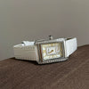 Wholesale Women's Casual Small Square Halfleather And Super Fiber Strap Watch With Roman Dial And Pointer Display