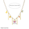 Wholesale Women's Casual Stainless Steel Electroplated Heart Shape Insect Pattern Pearl Strand Beaded Chain Necklace With Imitation Pearl Tassel Pendant