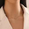 Wholesale Women's Casual Stainless Steel Electroplated Heart Shape O Word Chain Clavicle Chain Jewelry
