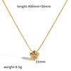 Wholesale Women's Casual Stainless Steel Geometric Flower Pendant Necklace With Pvd Furnace Vacuum Real Gold Plating And Round Snake Chain