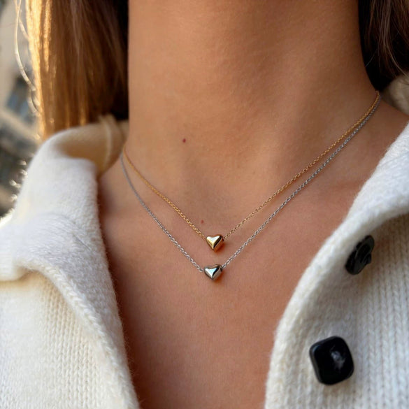 Wholesale Women's Casual Stainless Steel Heart Shape Polished Plating Pendant Necklace With Cross Chain