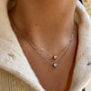 Wholesale Women's Casual Stainless Steel Heart Shape Polished Plating Pendant Necklace With Cross Chain