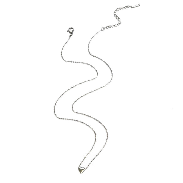 Wholesale Women's Casual Stainless Steel Heart Shape Polished Plating Pendant Necklace With Cross Chain
