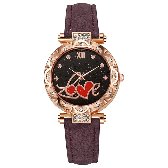 Wholesale Women's Casual Student Quartz Belt Watch Plastic Case Imitation Leather Strap Stainless Steel Buckle Round Dial