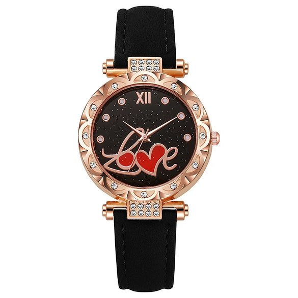 Wholesale Women's Casual Student Quartz Belt Watch Plastic Case Imitation Leather Strap Stainless Steel Buckle Round Dial