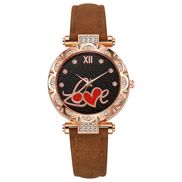 Wholesale Women's Casual Student Quartz Belt Watch Plastic Case Imitation Leather Strap Stainless Steel Buckle Round Dial