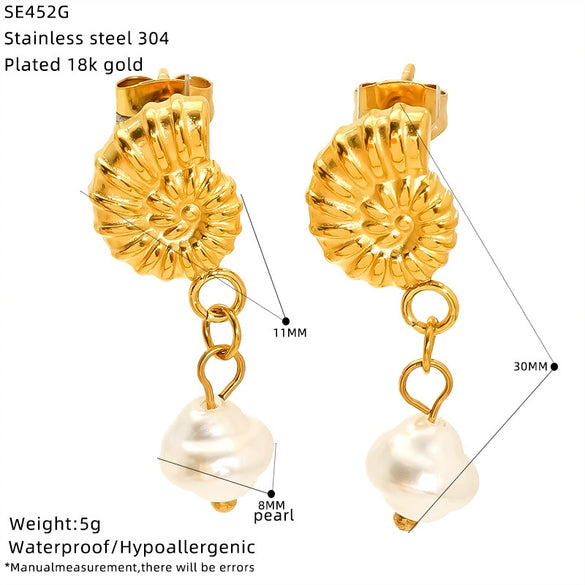 Wholesale Women's Casual Style Electroplated Titanium Steel Earrings With Flower Animal Zodiac Patterns