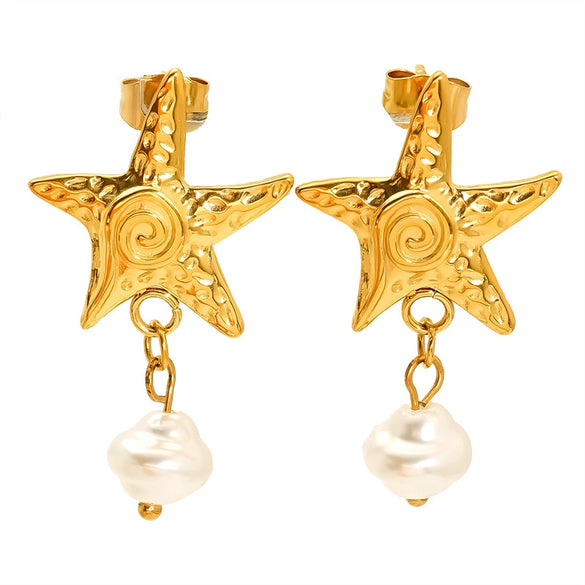 Wholesale Women's Casual Style Electroplated Titanium Steel Earrings With Flower Animal Zodiac Patterns