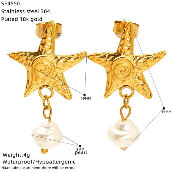 Wholesale Women's Casual Style Electroplated Titanium Steel Earrings With Flower Animal Zodiac Patterns