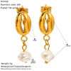 Wholesale Women's Casual Style Electroplated Titanium Steel Earrings With Flower Animal Zodiac Patterns
