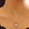 Wholesale Women's Casual Style Electroplated Zinc Alloy Flower Pattern Necklace