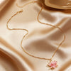 Wholesale Women's Casual Style Electroplated Zinc Alloy Flower Pattern Necklace