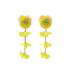 Wholesale Women's Casual Style Multilayer Chiffon Floral Earrings Zinc Alloy Hand Knitted Flower Shape