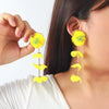 Wholesale Women's Casual Style Multilayer Chiffon Floral Earrings Zinc Alloy Hand Knitted Flower Shape