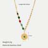 Wholesale Women's Casual Style Stainless Steel Electroplated Flower Pattern Necklace With Hand Painted Tulip And Enamel Pendant