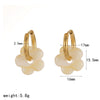 Wholesale Women's Casual Style Stainless Steel Flowershaped Pvd Furnace Vacuum Real Gold Plated Earrings