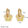 Wholesale Women's Casual Style Stainless Steel Flowershaped Pvd Furnace Vacuum Real Gold Plated Earrings