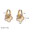 Wholesale Women's Casual Style Stainless Steel Flowershaped Pvd Furnace Vacuum Real Gold Plated Earrings