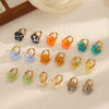 Wholesale Women's Casual Style Stainless Steel Flowershaped Pvd Furnace Vacuum Real Gold Plated Earrings