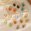 Wholesale Women's Casual Style Stainless Steel Flowershaped Pvd Furnace Vacuum Real Gold Plated Earrings