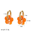 Wholesale Women's Casual Style Stainless Steel Flowershaped Pvd Furnace Vacuum Real Gold Plated Earrings