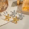 Wholesale Women's Casual Summer Flower Earrings Stainless Steel Jewelry With 18K Gold Electroplating