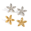 Wholesale Women's Casual Summer Flower Earrings Stainless Steel Jewelry With 18K Gold Electroplating