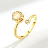 Wholesale Women's Cat's Eye Rotating Open Adjustable Ring Copper Geometric Electroplated Jewelry