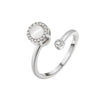 Wholesale Women's Cat's Eye Rotating Open Adjustable Ring Copper Geometric Electroplated Jewelry