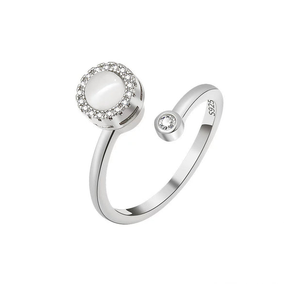 Wholesale Women's Cat's Eye Rotating Open Adjustable Ring Copper Geometric Electroplated Jewelry