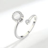 Wholesale Women's Cat's Eye Rotating Open Adjustable Ring Copper Geometric Electroplated Jewelry