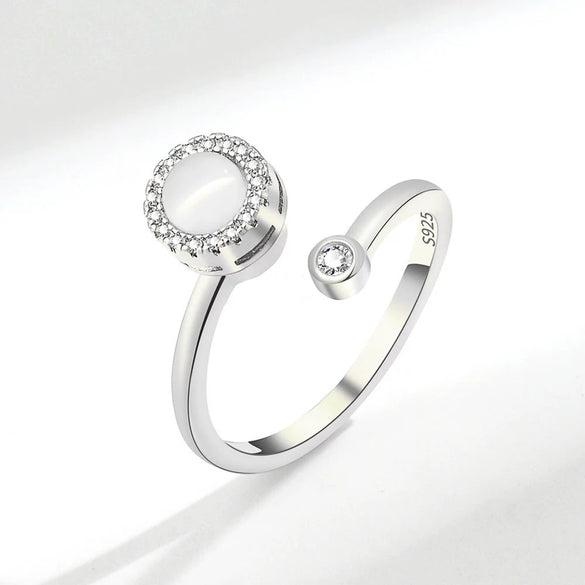Wholesale Women's Cat's Eye Rotating Open Adjustable Ring Copper Geometric Electroplated Jewelry