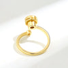 Wholesale Women's Cat's Eye Rotating Open Adjustable Ring Copper Geometric Electroplated Jewelry