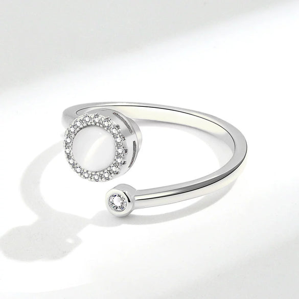 Wholesale Women's Cat's Eye Rotating Open Adjustable Ring Copper Geometric Electroplated Jewelry
