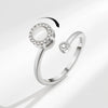 Wholesale Women's Cat's Eye Rotating Open Adjustable Ring Copper Geometric Electroplated Jewelry
