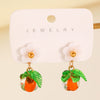 Wholesale Women's Ceramic Fruit Shape Electroplated Earrings