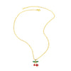 Wholesale Women's Cherry Pendant Necklace With Oil Drop Collarbone O Chain Copper Gold Plated Electroplated