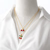 Wholesale Women's Cherry Pendant Necklace With Oil Drop Collarbone O Chain Copper Gold Plated Electroplated