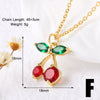 Wholesale Women's Cherry Pendant Necklace With Oil Drop Collarbone O Chain Copper Gold Plated Electroplated