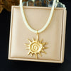 Wholesale Women's Chic Style Animal Zodiac Spiral Conch Scallop Sun Stainless Steel Goldplated Pendant Necklace With Rope Chain