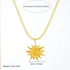 Wholesale Women's Chic Style Animal Zodiac Spiral Conch Scallop Sun Stainless Steel Goldplated Pendant Necklace With Rope Chain