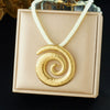 Wholesale Women's Chic Style Animal Zodiac Spiral Conch Scallop Sun Stainless Steel Goldplated Pendant Necklace With Rope Chain