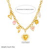 Wholesale Women's Chic Style Goldplated Heart Shape Stainless Steel Flash O Chain Clavicle Necklace With Heart Bow Pendant