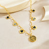 Wholesale Women's Chic Style Stainless Steel Electroplated Heart Shape Flower Bow Tie Pendant Necklace
