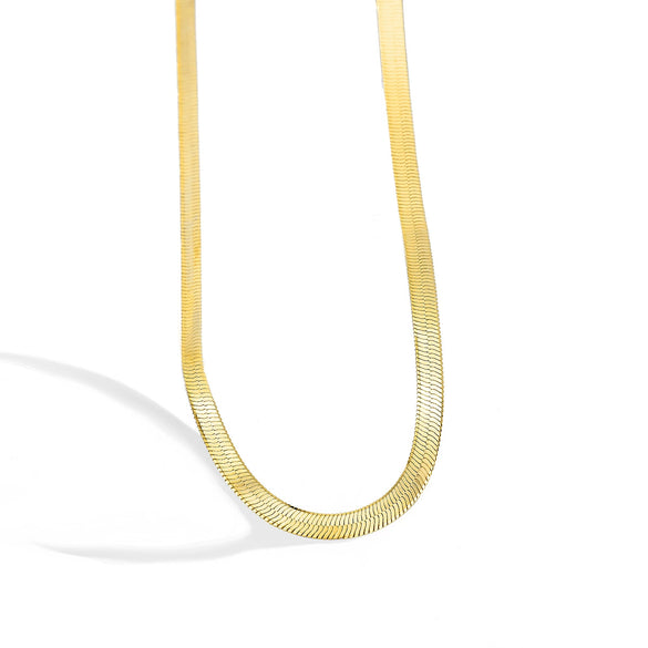 Wholesale Women's Choker Snake Bone Necklace Copper 18K Gold Plated Geometric Zircon Pendant