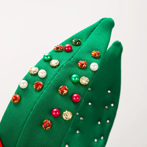 Wholesale Women's Christmas Beaded Diamond Cloth Headband Hair Accessories