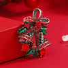 Wholesale Women's Christmas Brooch Retro Bell Rhinestone Dripping Oil Creative Gift