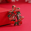 Wholesale Women's Christmas Brooch Retro Bell Rhinestone Dripping Oil Creative Gift