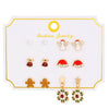 Wholesale Women's Christmas Earrings Alloy Creative Cartoon Elk Snowflake Santa Claus Design With Diamond Treatment